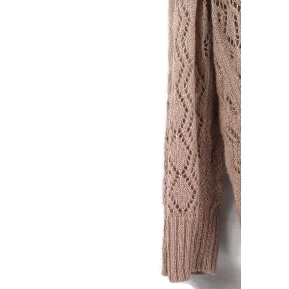 Apt 9 Brown Women's Knit Eyelet Sweater Long Sleeve Off Shoulder 2X 044 - Picture 3 of 6